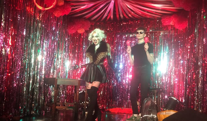 LGBT drag show in a club overseas where to meet other gay travelers