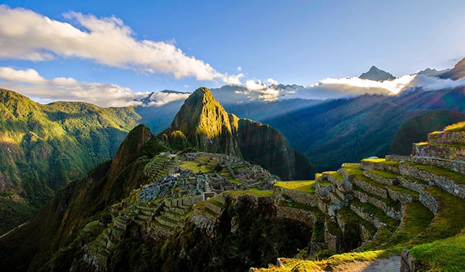 Sweeping views over the archaeological site of Machu Picchu in Peru