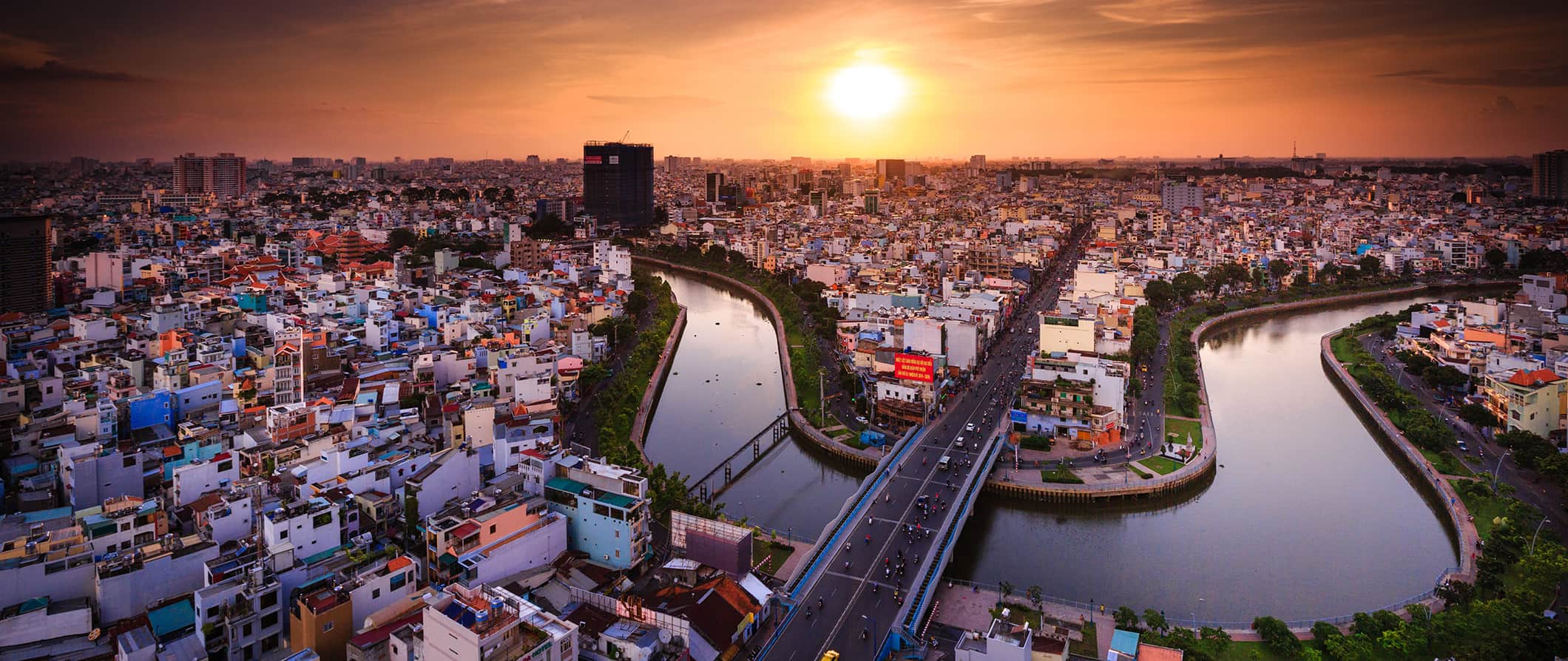 sunset over Ho Chi Minh City