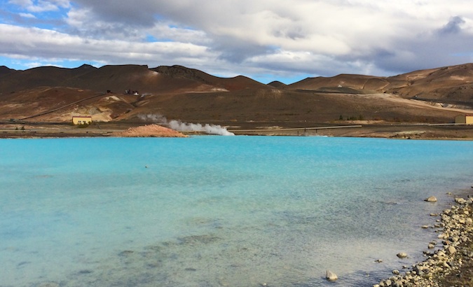 Runoff from the geothermal plant near Myvatn