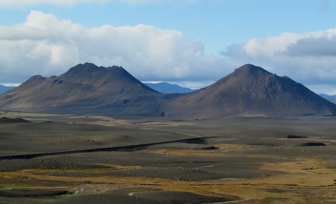 beautiful landscape on the way to Myvatn in the Icelandic north