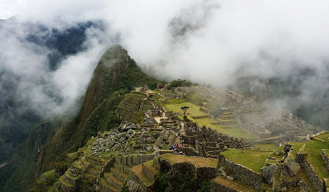 in front of machu picchu