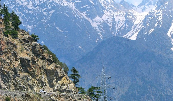 Snow-capped mountains in Kinnaur Valley