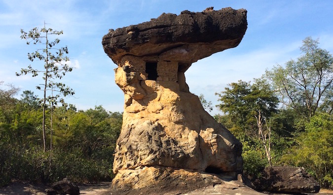 A huge rock formation in Isaan, Thailand
