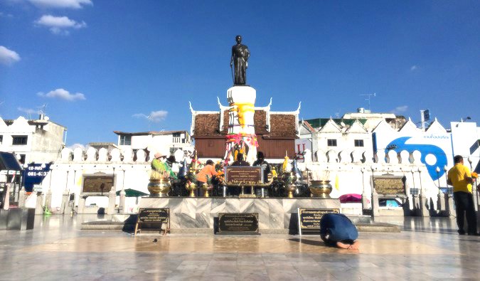 A statue and temples in Isaan's gateway city, Korat