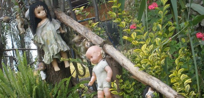 dolls on the island of dolls in mexico