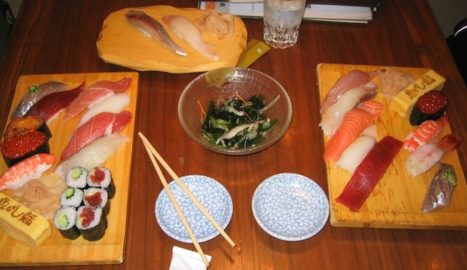A plate of delicious sushi in Japan