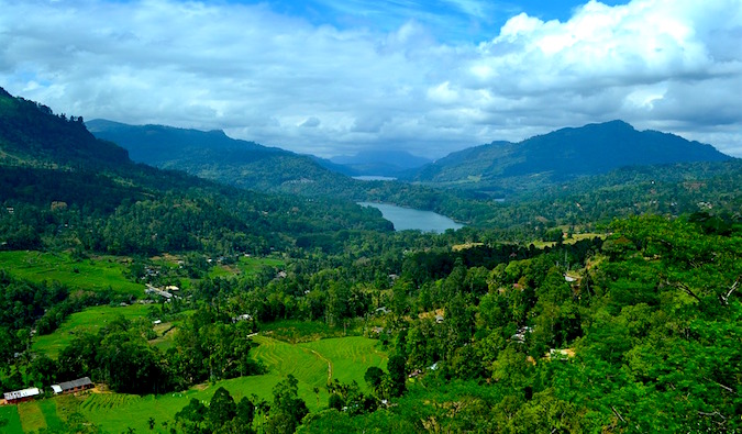Beautiful view overlooking the lush landscapes of Sri Lanka