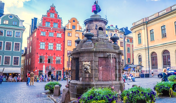 Beautiful old buildings in Gamla Stan, Stockholm, Sweden