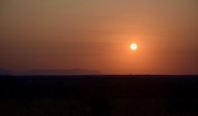 Sunset in Kruger National Park.