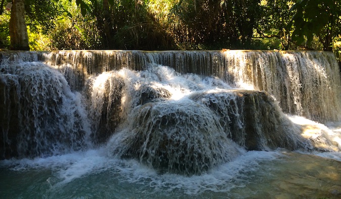 The famous Kuang Si waterfalls
