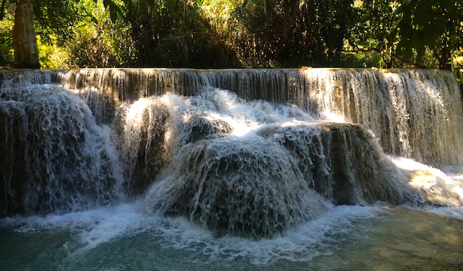 Do yous desire to bring together us to reckon the waterfalls tomorrow The Secret Pool of Kuang Si Waterfall