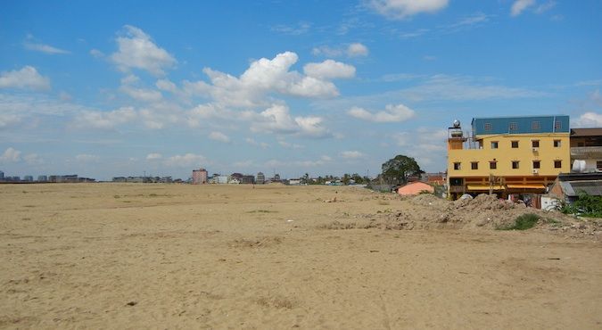 The filled in Beoung Kak Lake in Cambodia