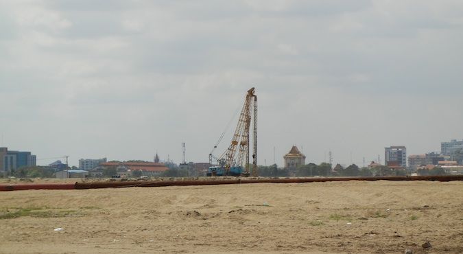 Construction on what remains of Beoung Kak Lake in Cambodia