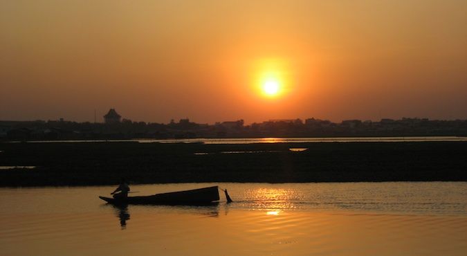 sunset on Beoung Kak Lake before it was destroyed in 2007