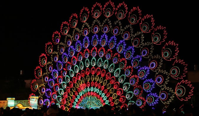 A colorful display at the Taipei Lantern Festival