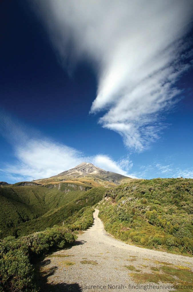 Photo of the walking trail up Mount Taranaki in New Zealand