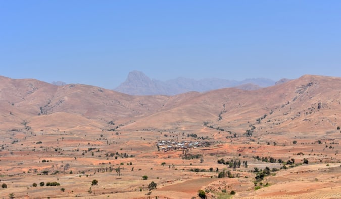 An dry, arid valley in Madagascar