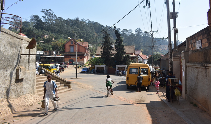 Old streets in a poor area in Madagascar