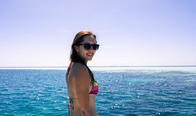 Kristin Addis, from the Be My Travel Muse blog, in The Maldives