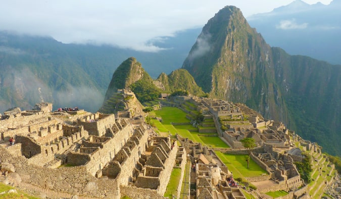 Machu Picchu看法在早晨在秘鲁