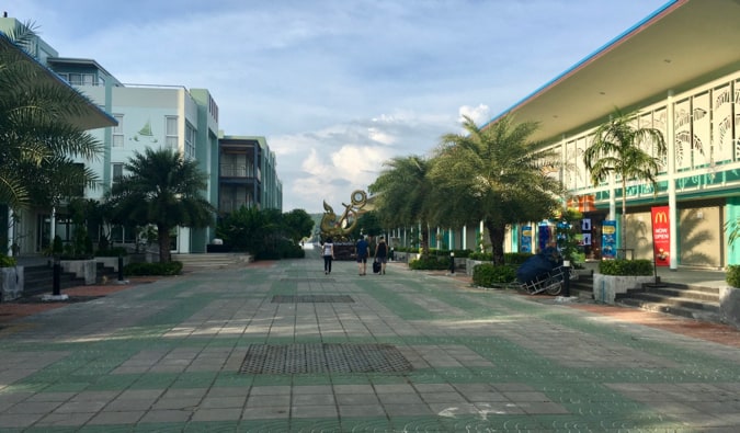 an empty street on koh phi phi in thailand