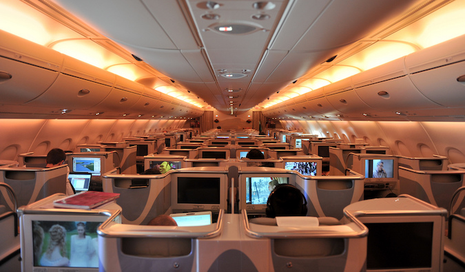 business class airline section that you can earn through travel hacking 