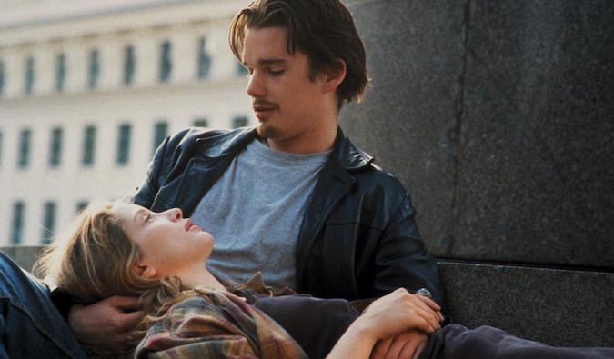 love scene between two backpackers in Before Sunrise trilogy