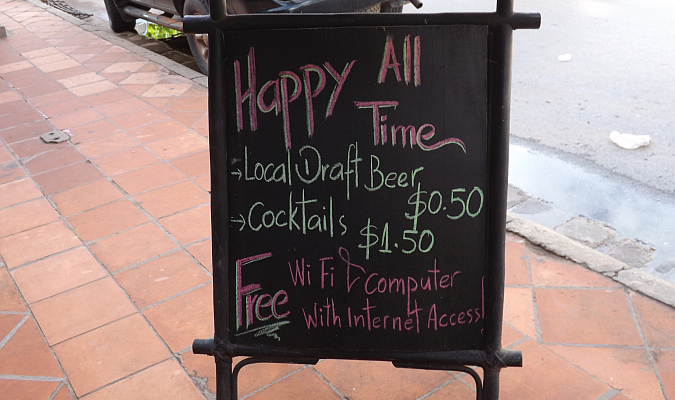 happy hour sign in cheap country to move to