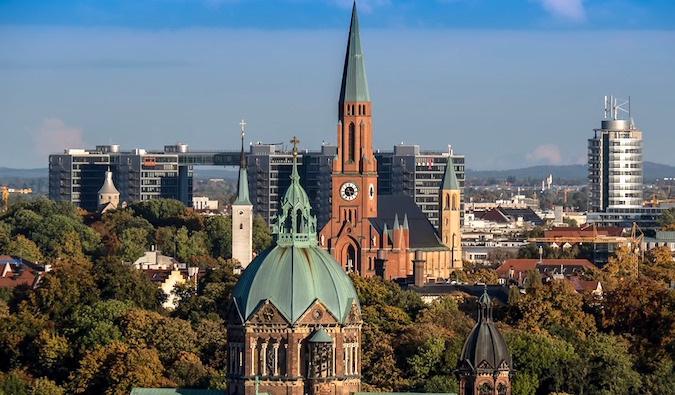 A view overlooking a church in Munich, Germany