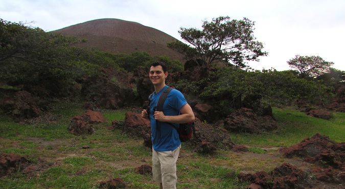 Sunset on top of Telica, a towering volcano in Nicaragua