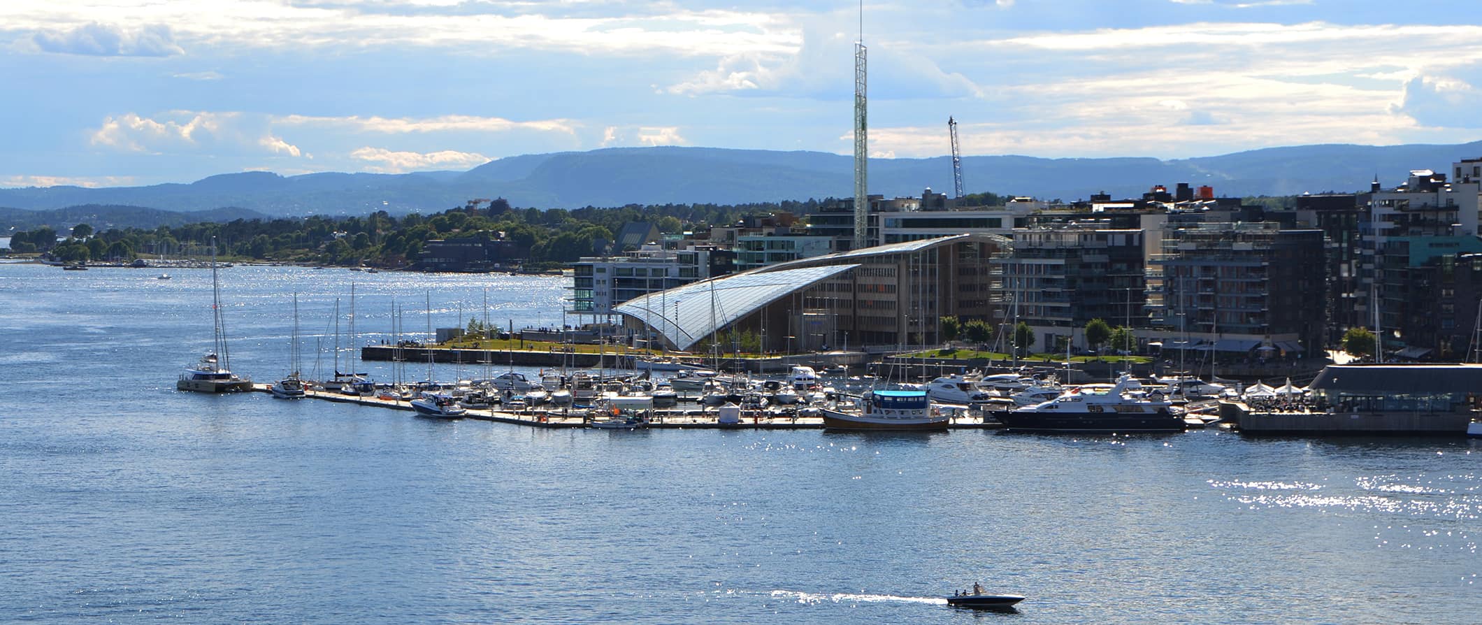 The skyline of Oslo, Norway in a relaxing sunny day