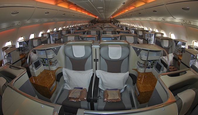 business class on A380