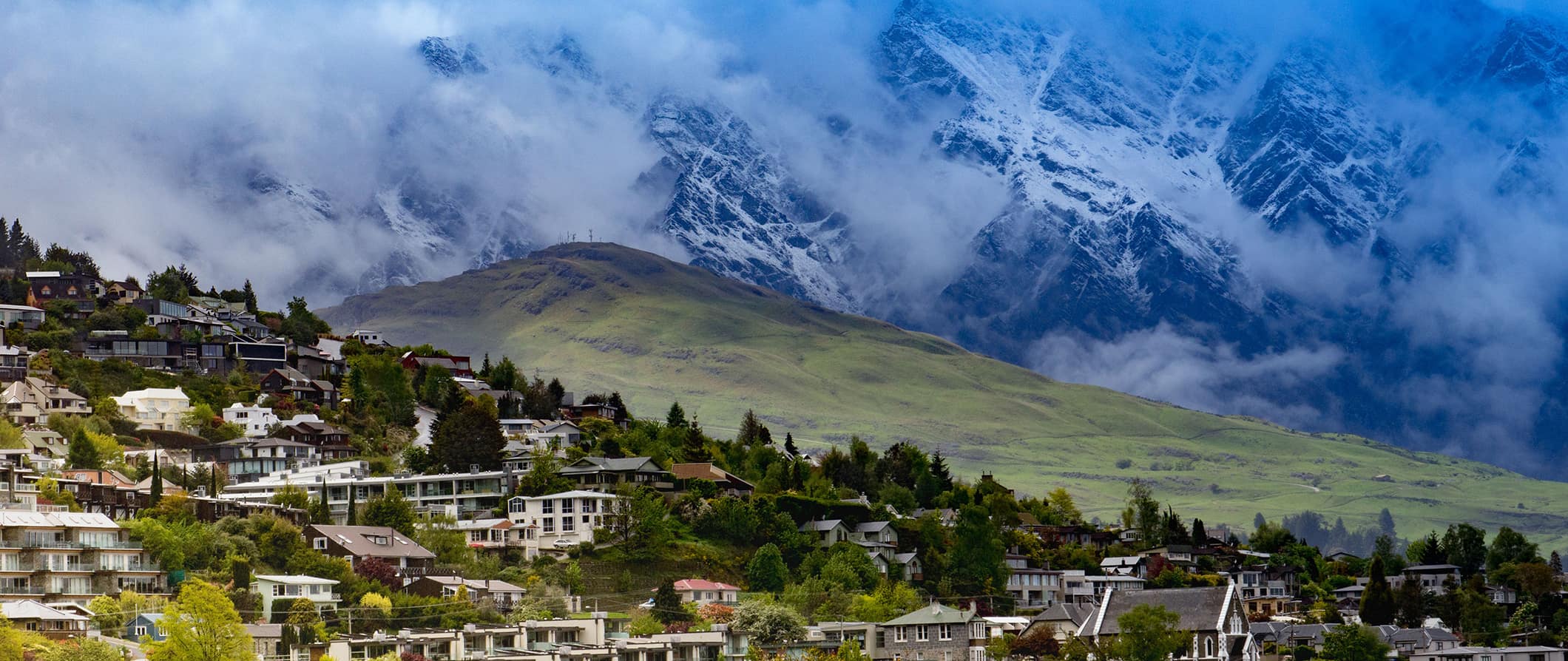 looking over Queenstown from the hills