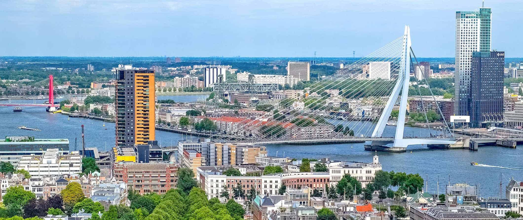 An aerial view of Rotterdam, Netherlands