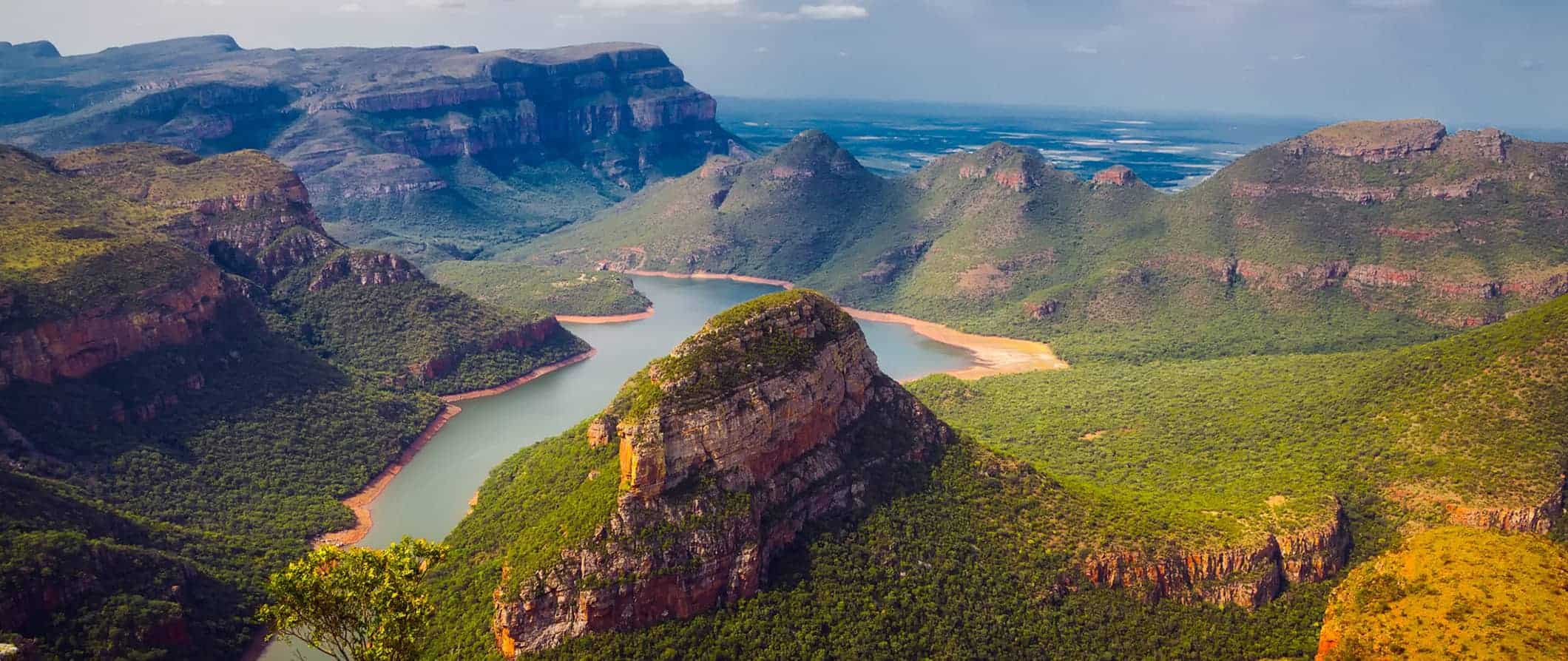 A beautiful aerial view of lush scenery in South Africa