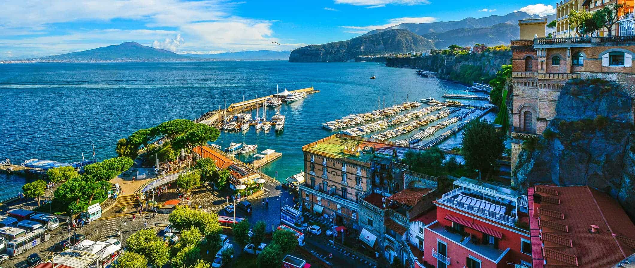 Stunning sea views along the coast of Sorrento, Italy