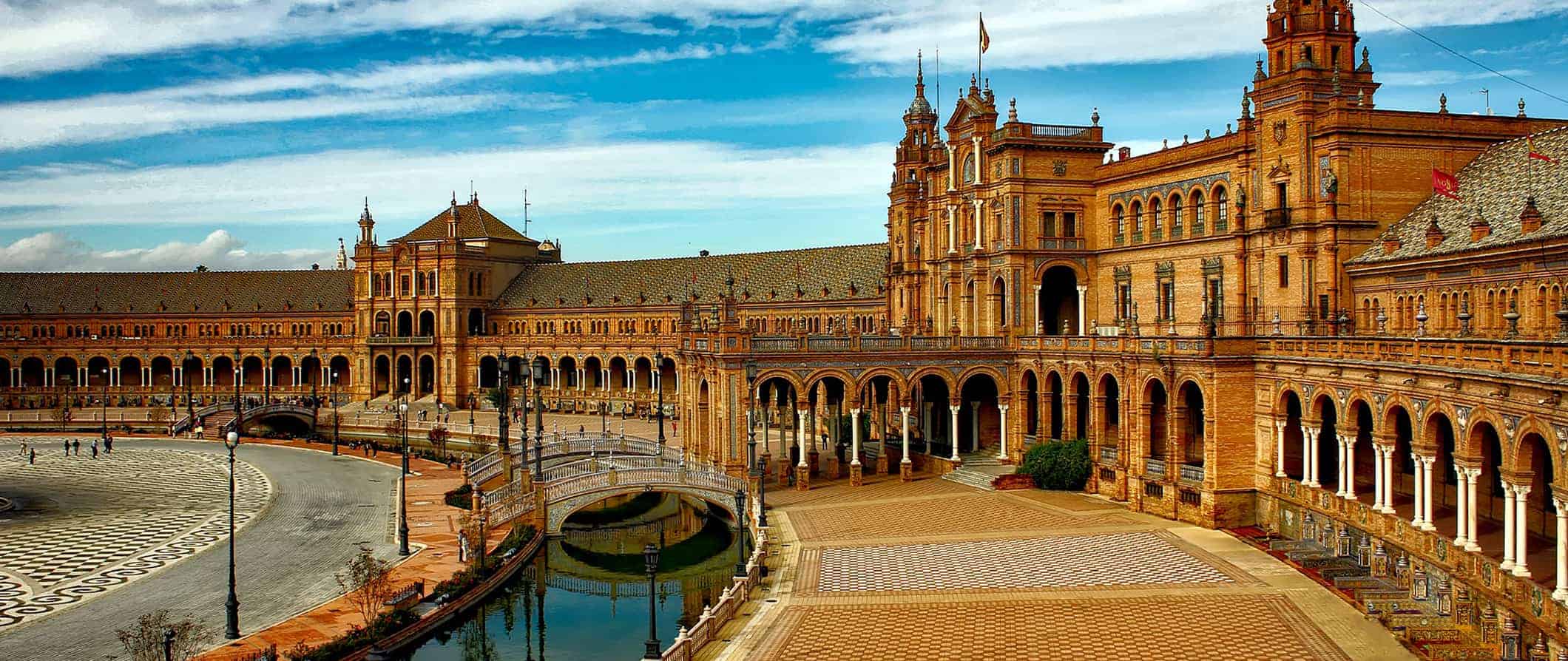 The beautiful architecture of the Alcazar Palace in Seville, Spain