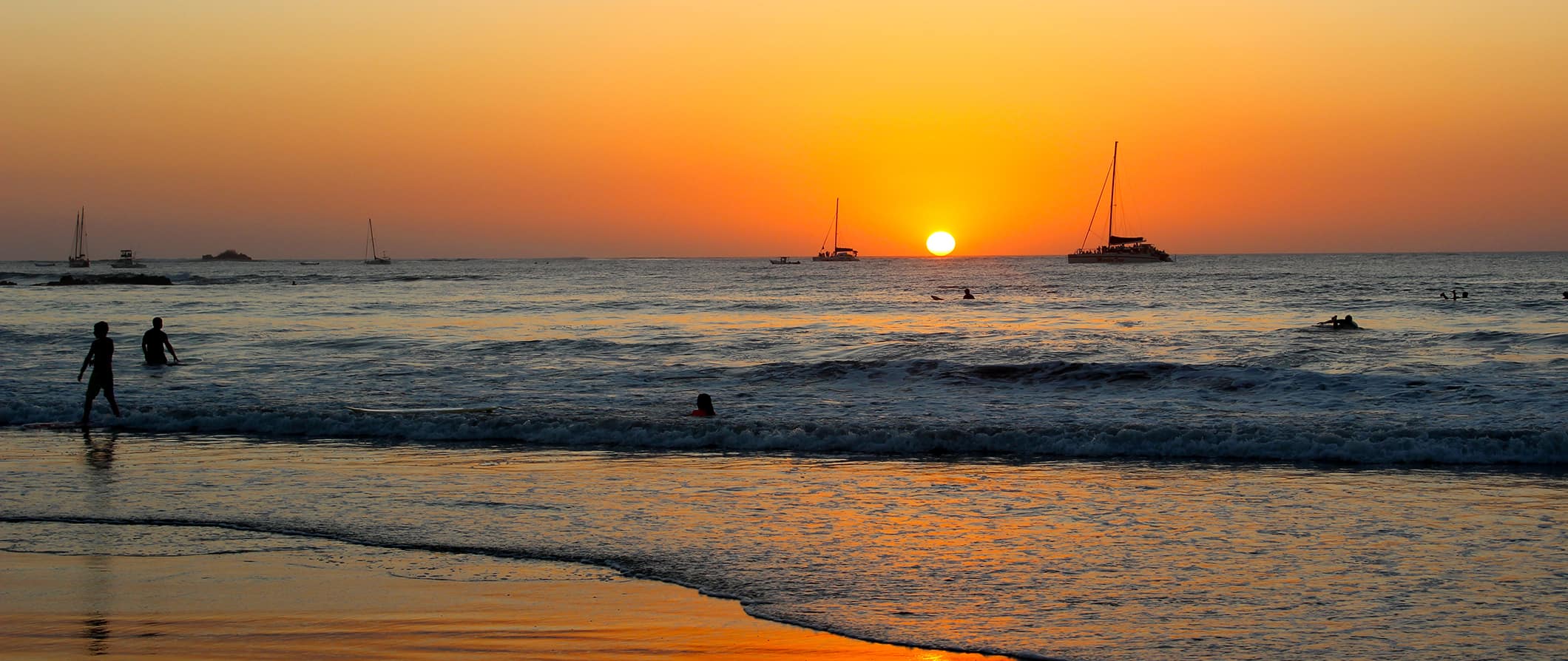 A colorful sunset in Tamarindo, Costa Rica