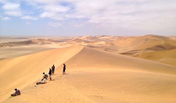 The sweeping, empty dunes of the the African desert in Namibia