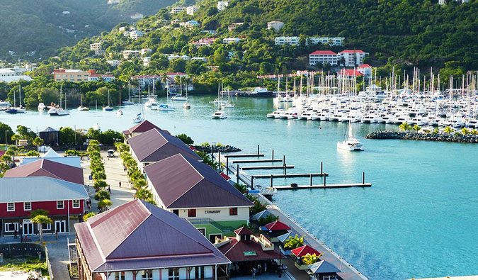 A cozy harbor in the summer in the USVI