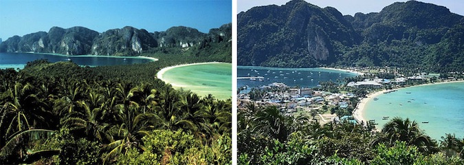 Ko Phi Phi 25 years ago and then now