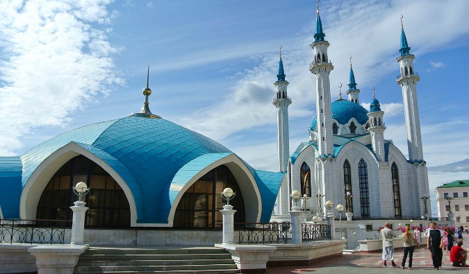 One of the traditional religious buildings in Kazan, Russia on the Trans-Siberian Railway