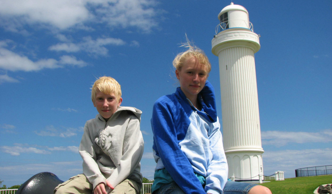 The kids from the Wide Wide World Family travel blog posing for a photo