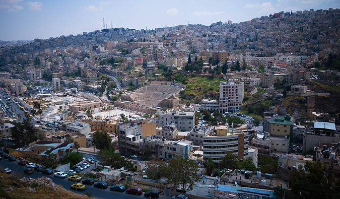 a crowded old city in Jordan