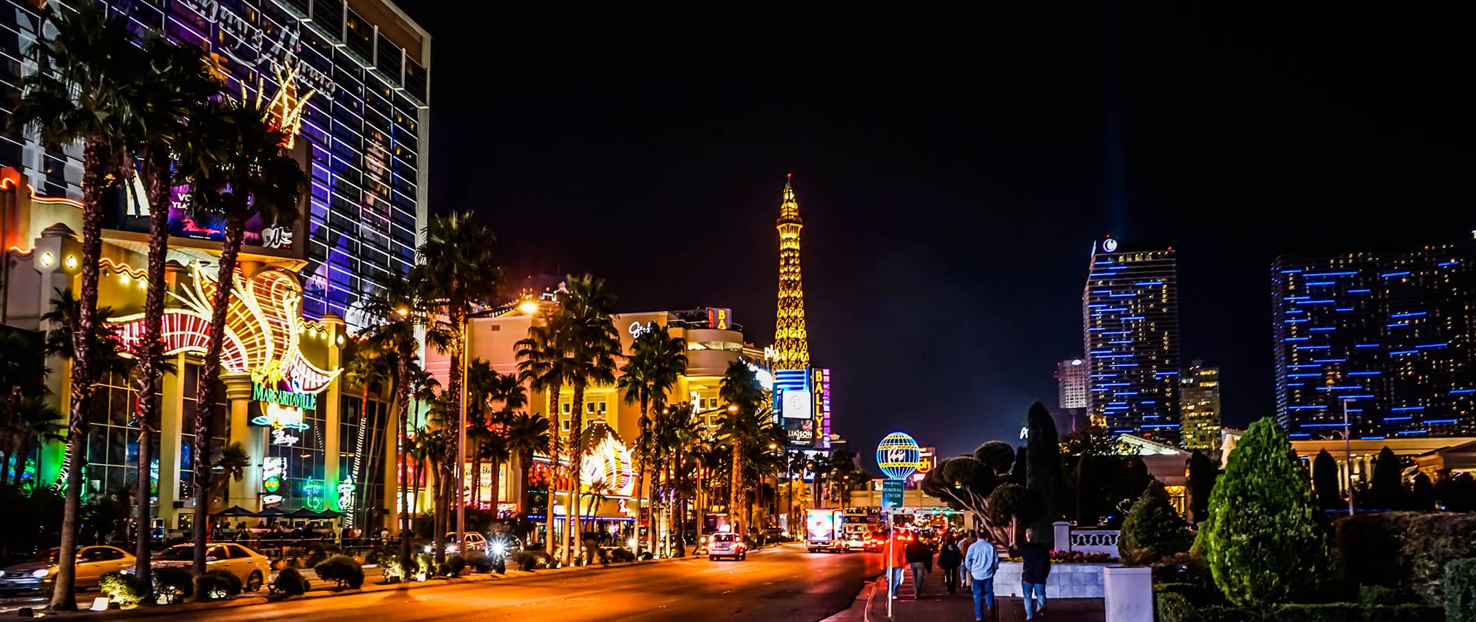 city lights on the Vegas strip