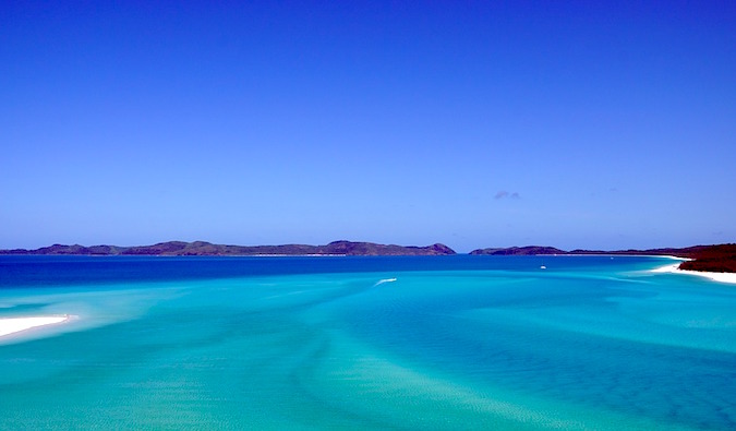 A view of the scenic Whitsunday Islands in Australia