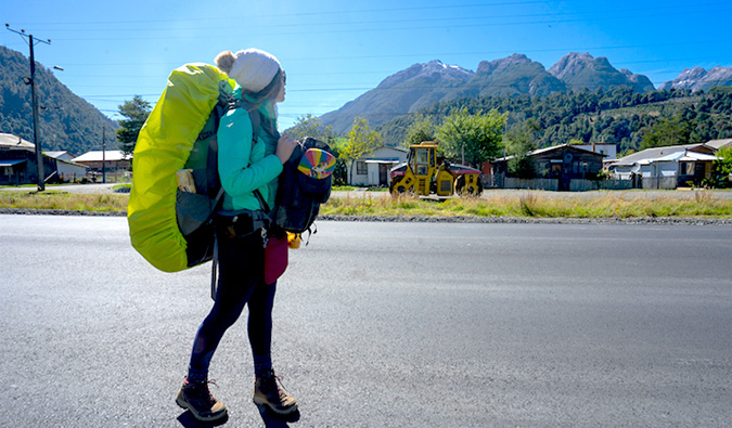 Kristin and her backpack