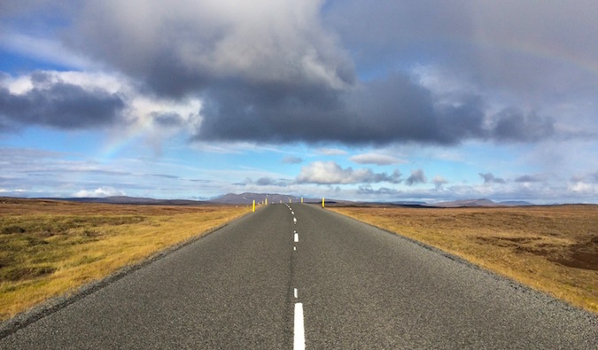 a long road in iceland