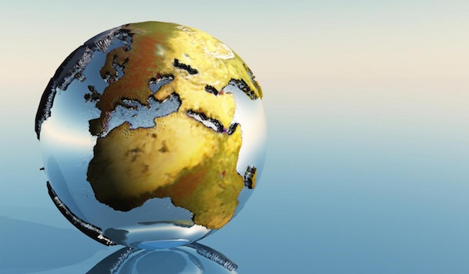 A digital image of a globe